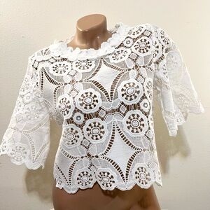 NWT Umgee White Lace Top